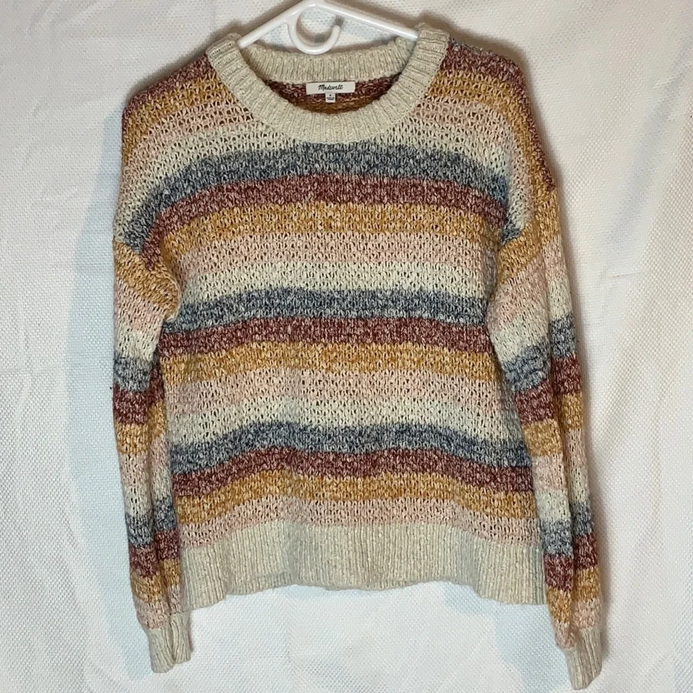 Madewell Baez Pullover Striped Sweater Size Small - Picture 2 of 14